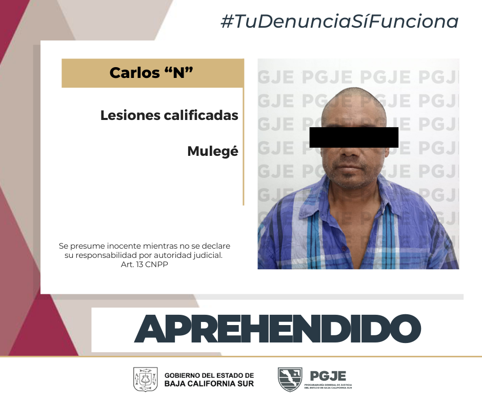 Operativo de AEIC resulta en captura de hombre en Santa Rosalía