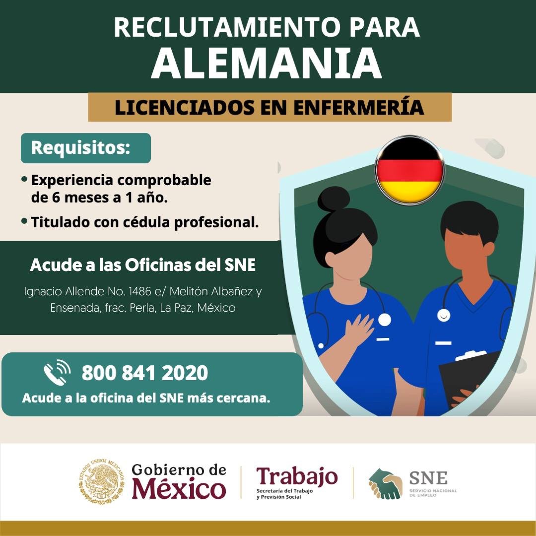 Oferta SNE-BCS 15 vacantes para enfermería en Alemania