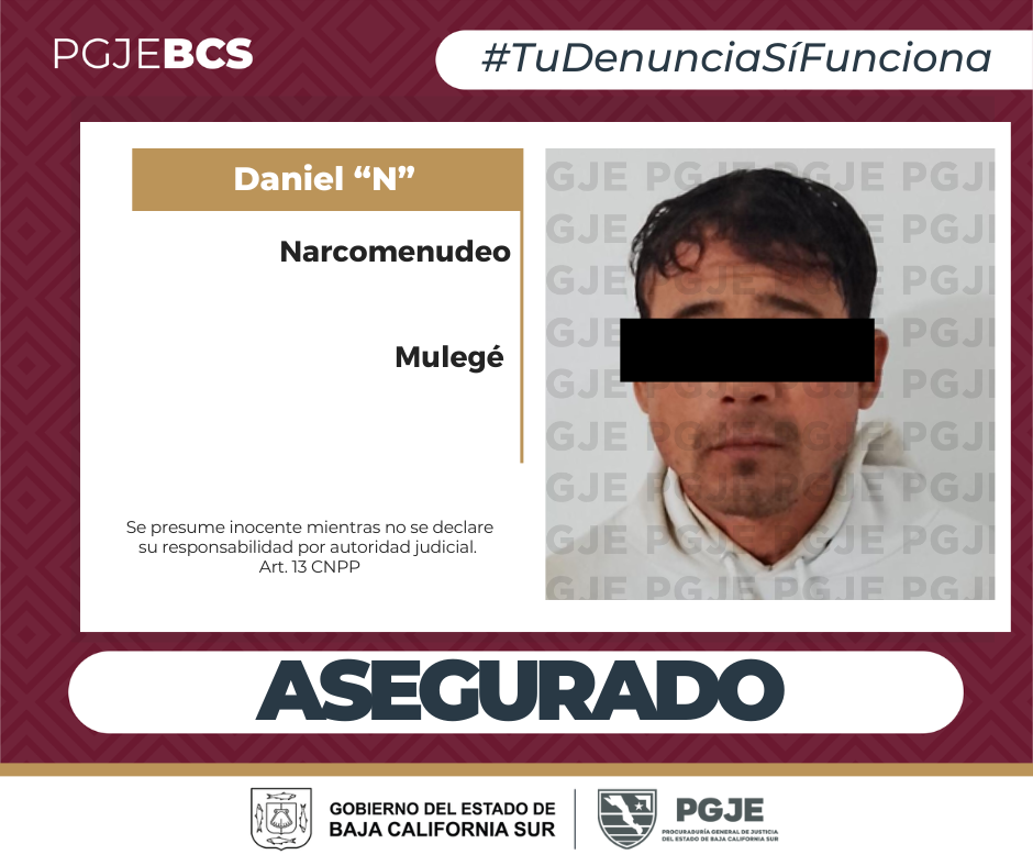 Detienen a hombre con nueve envoltorios de cristal en Mulegé