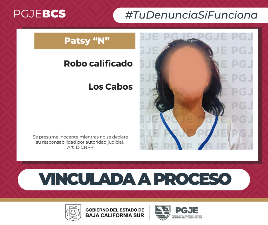 Detenida por robo calificado: Patsy “N” vinculada a proceso