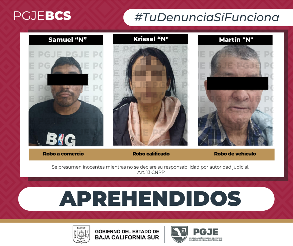 PGJE cumple tres órdenes de aprehensión por robo en Los Cabos y Comondú
