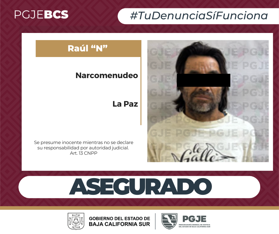 Operativo en La Paz: cae sujeto con metanfetamina en la colonia Flores Magón