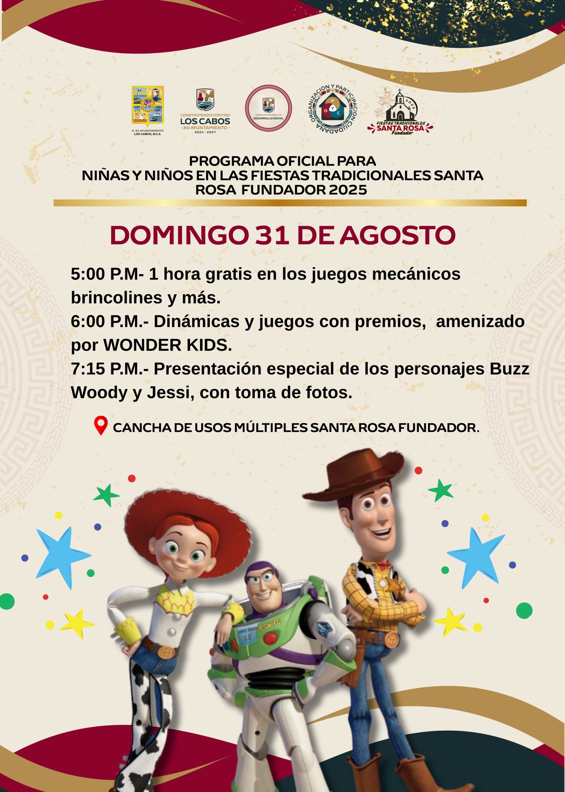Niñas y niños disfrutarán de programa especial en Fiestas Tradicionales Santa Rosa Fundador 2025