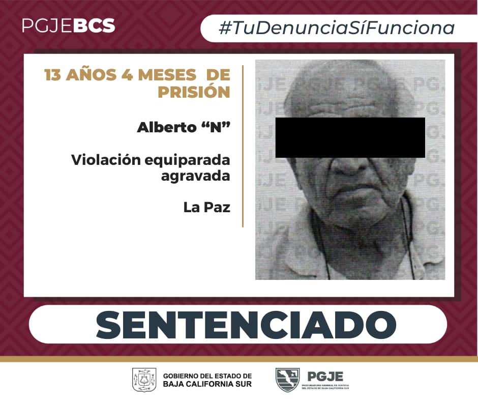 PGJE obtiene condena contra agresor sexual de una niña de 11 años en Baja California Sur