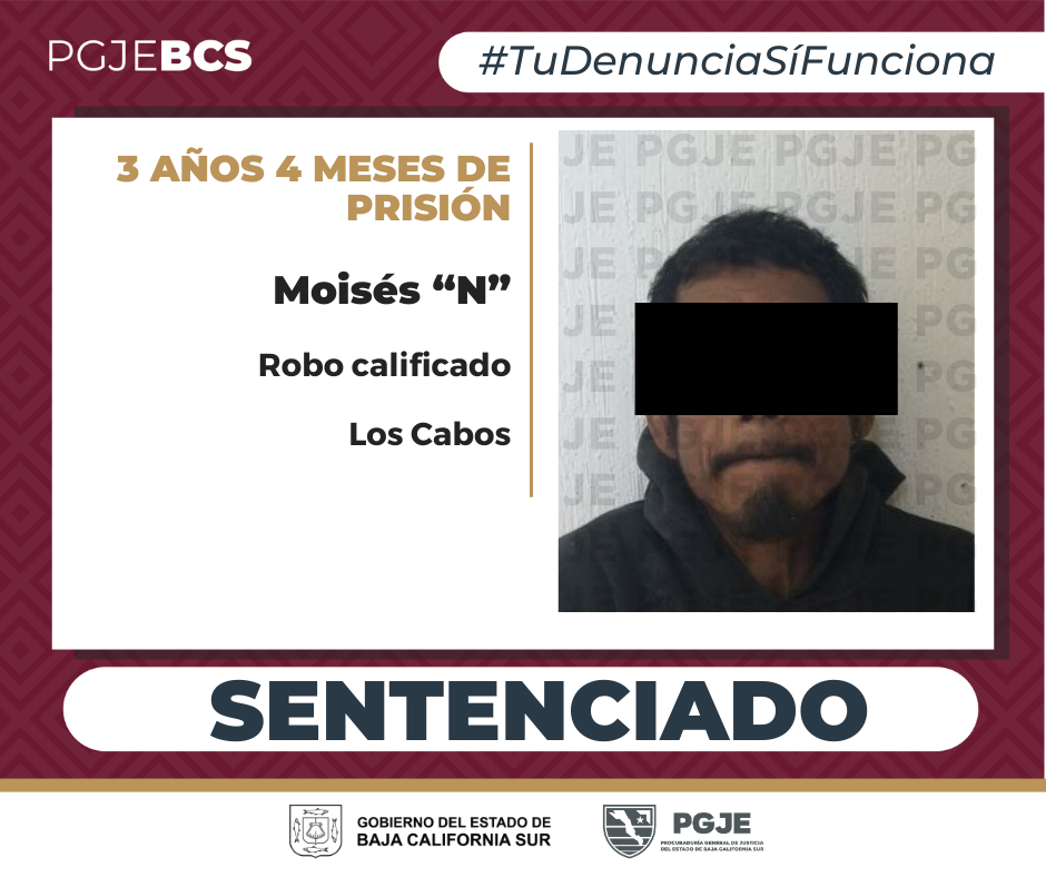 Sentencian a más de 3 años de prisión a ladrón en SJC