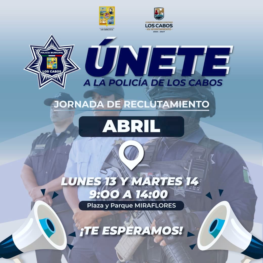 Invitan a jornada de reclutamiento de Policía Municipal en Miraflores