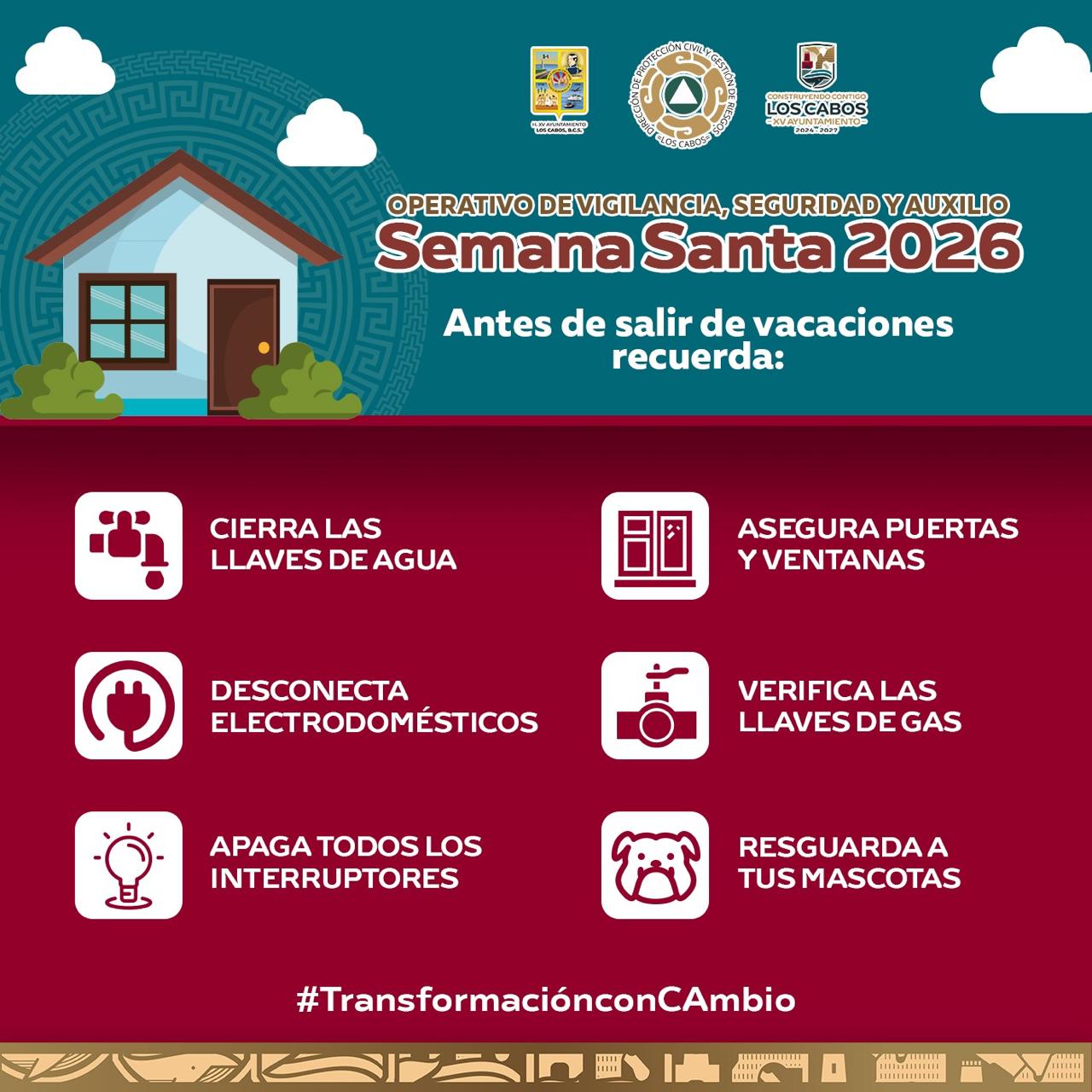 Emite Ayuntamiento de Los Cabos recomendaciones para que disfruten una Semana Santa con prevención y seguridad