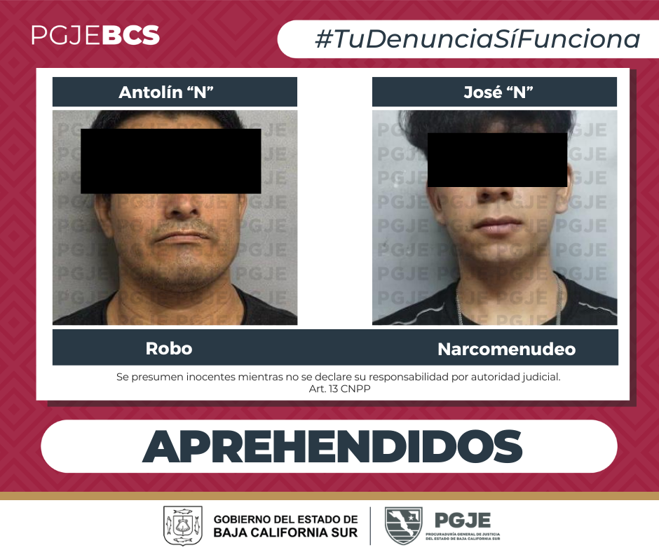 PGJE golpea al crimen: capturan a dos hombres buscados por narcomenudeo y robo