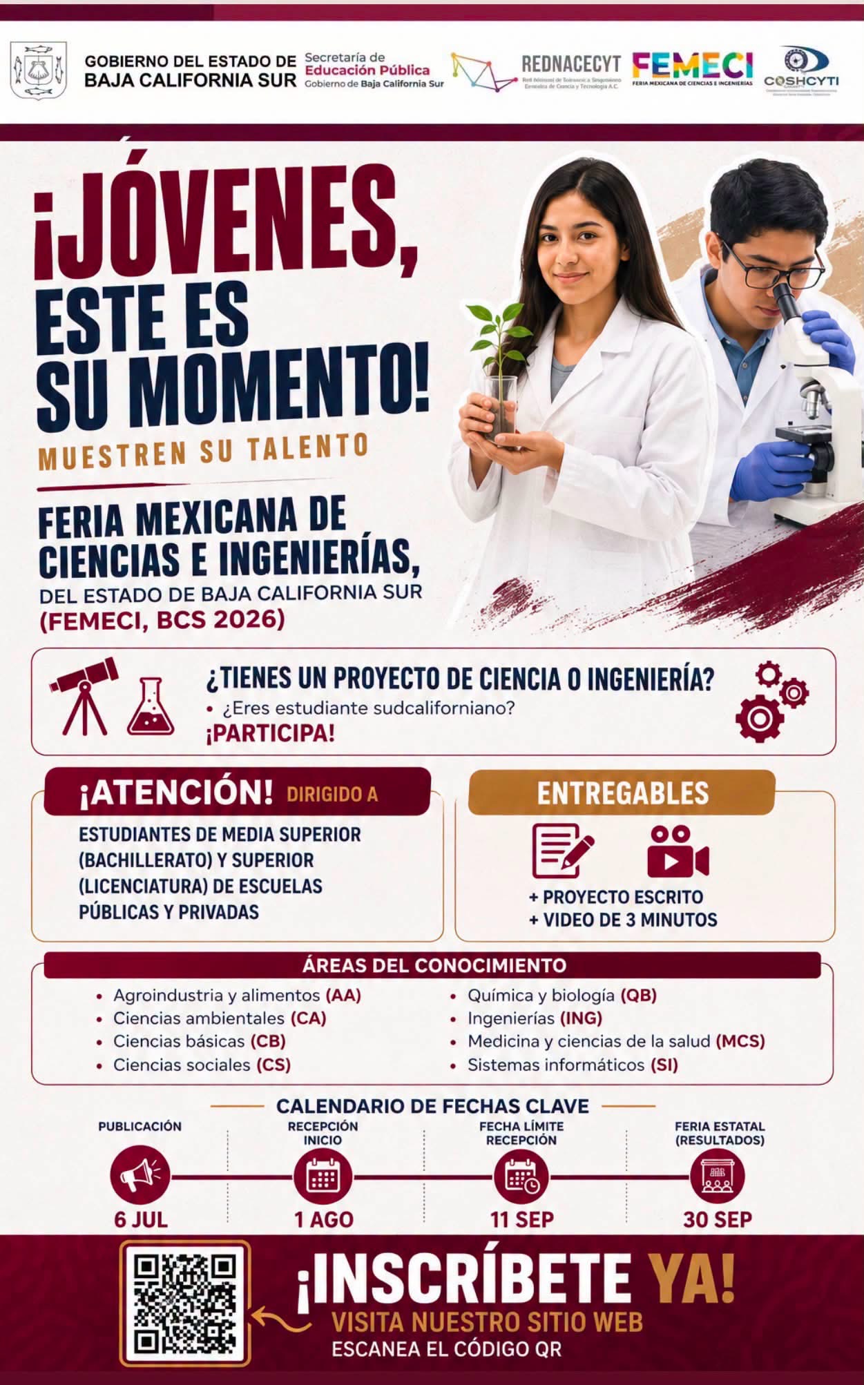 COSHCYTI invita a estudiantes sudcalifornianos a participar en la Feria Mexicana de Ciencias e Ingenierías 2026