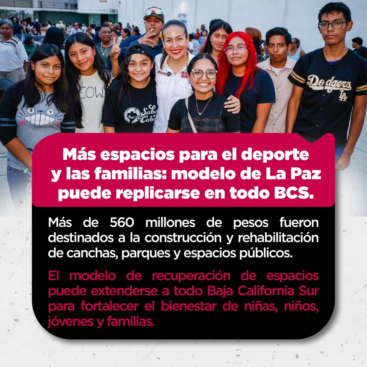 El modelo de recuperación de espacios de La Paz puede replicarse en todo BCS: Milena Quiroga