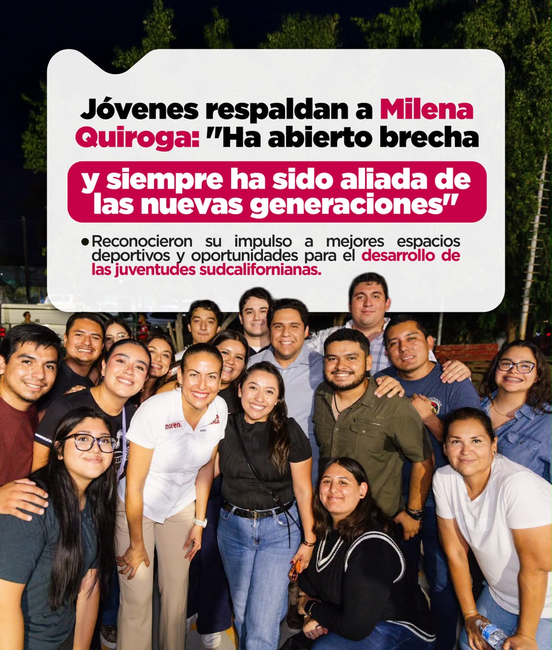 Milena Quiroga suma respaldo de jóvenes y destaca oportunidades para las nuevas generaciones