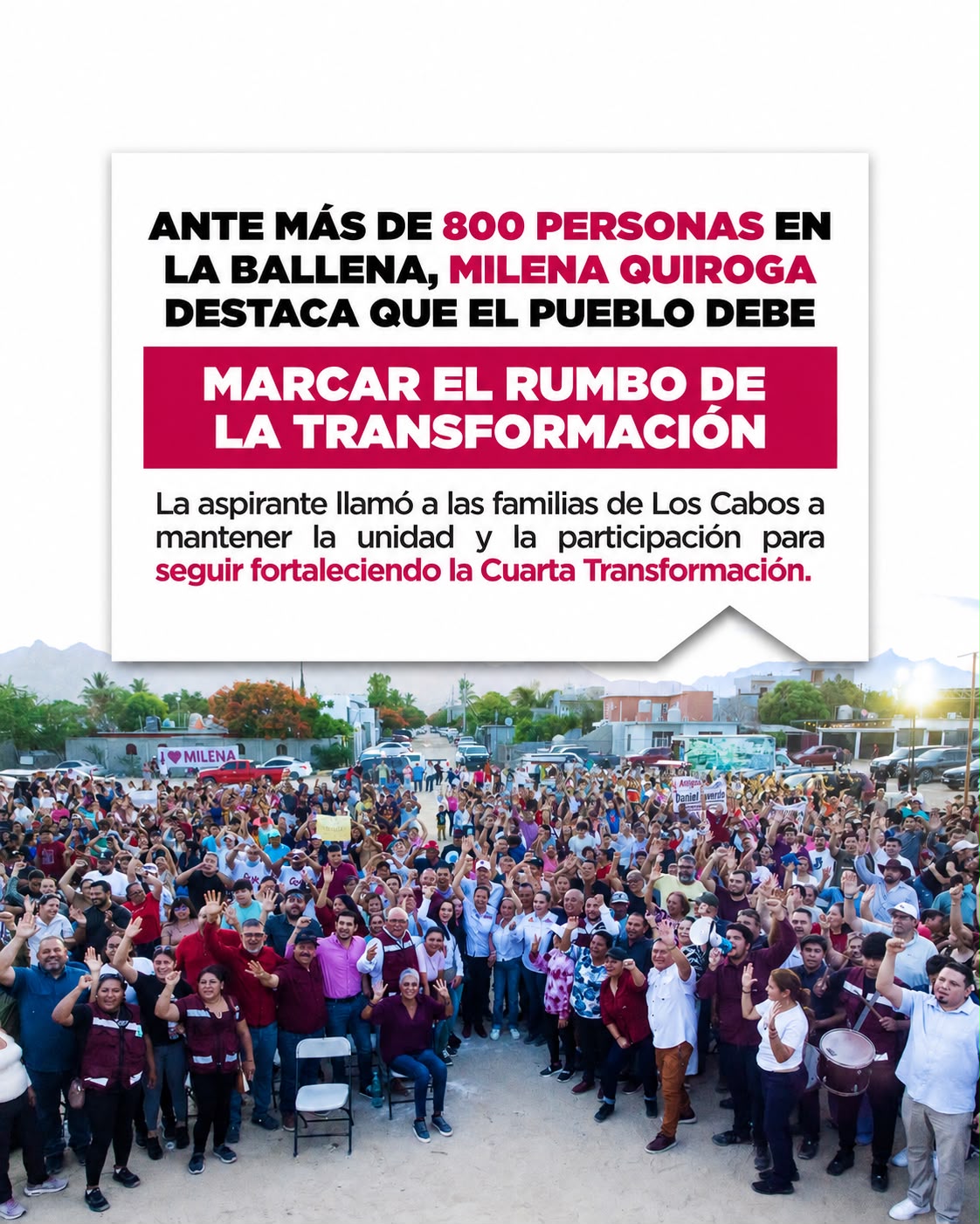 Desde La Ballena, Milena Quiroga destaca resultados y llama a defender la transformación